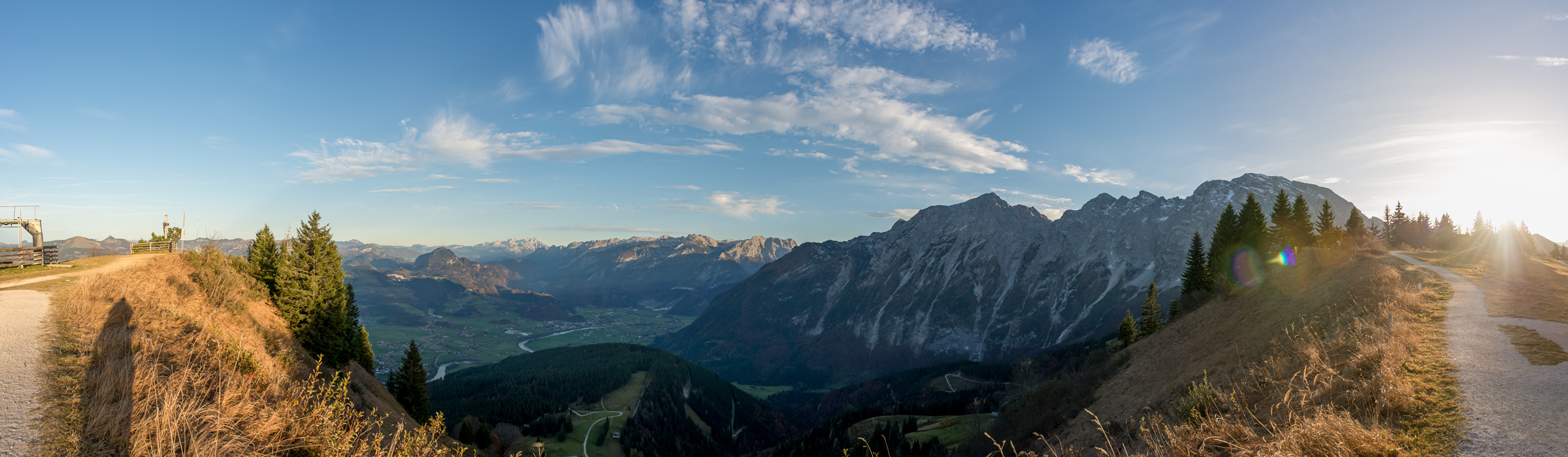 Panoramaufnahme der Landschaft in Berchtesgaden